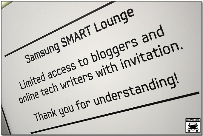 Samsung Smart Lounge Limited access to bloggers and online tech writers with invitation. Thank you for understanding!