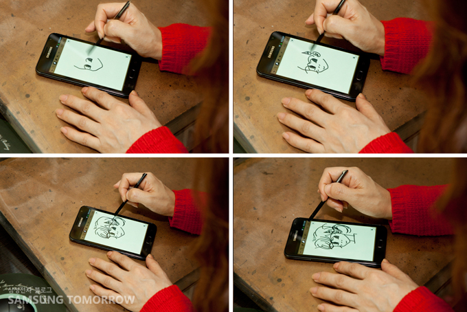 갤럭시노트로 그림그리는 원수연 작가 
