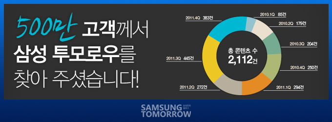 500만 고객께서 삼성 투모로우를 찾아 주셨습니다! 