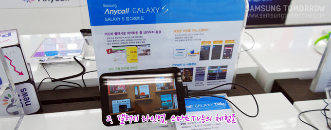 갤럭시 라인업, 스마트TV등의 체험존