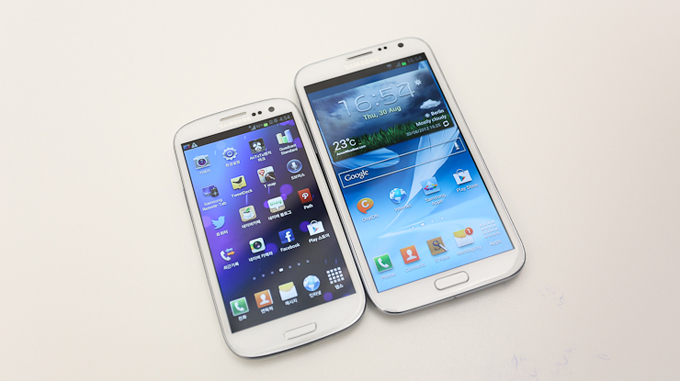 삼성 갤럭시 S3와 갤럭시 노트 2