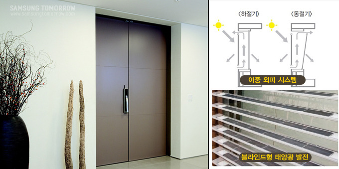 현관 / 이중 외피 시스템 / 블라인드형 태양광 발전