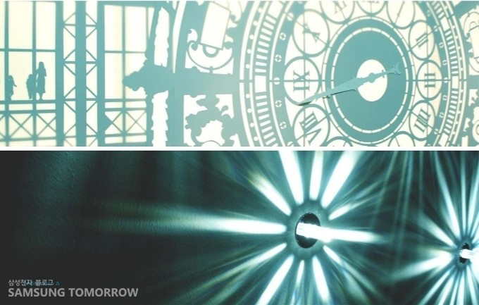 시계와 빛을 이용한 디자인 작품