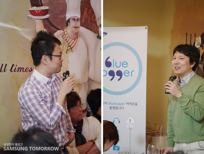 자기소개를 하고 있는 블루로거 2기 '독거노인'(좌), 'bruce'(우)