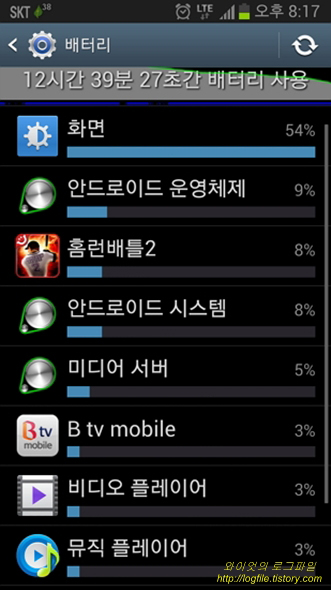 배터리사용 모습