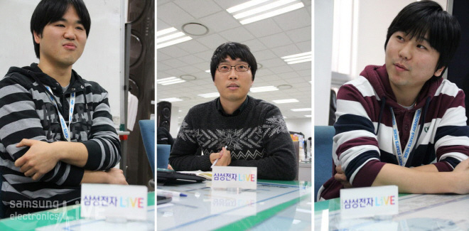 RA Lab(생활가전) 김진균 선임(왼쪽) / 김성재 사원(가운데) / 오성교 사원(오른쪽)