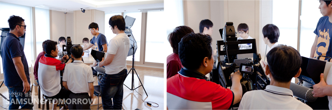 촬영 준비하는 모습