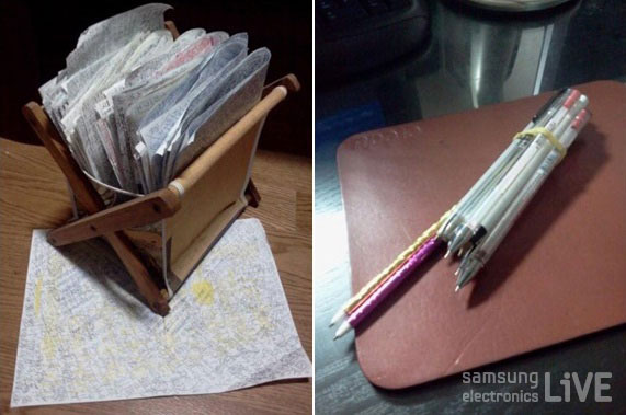 김기윤 차장의 손때묻은 깜지와 펜