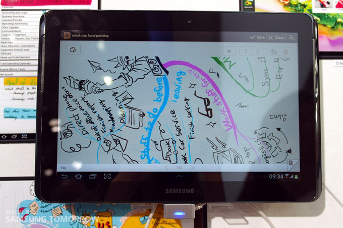 갤럭시노트10.1로 그린 마인드 맵