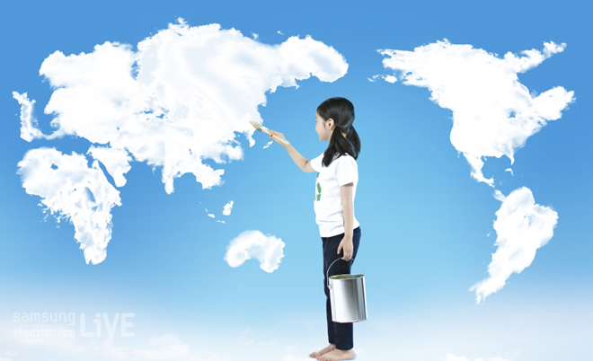 세계지도를 그리는 여아