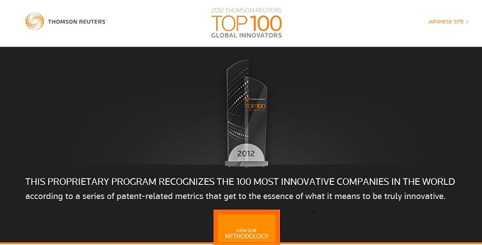 top100innovators, this proprietary program recognizes the 100 most innovative companies in the world according to a series of patent related metrics that get to the essence of what it means to be truly innovative