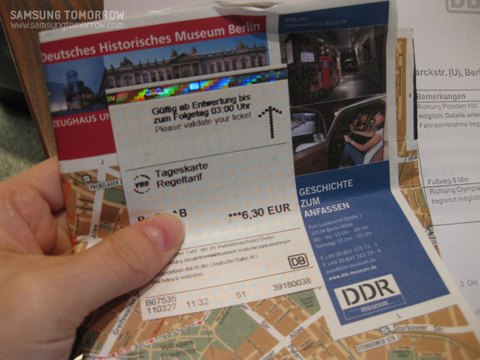  A,B구간 무제한 24시간 표(6.3Euro). 