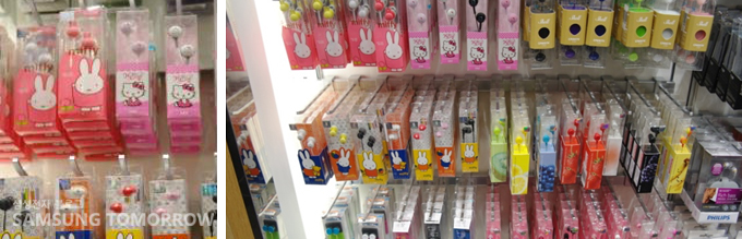 귀여운 이어폰들