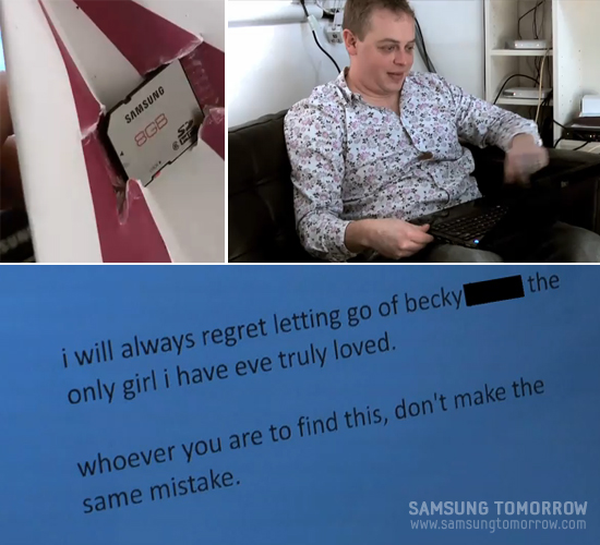 그떡없이 데이타를 저장하고 있는 삼성전자 SD카드