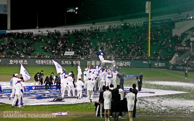 류중일 감독을 헝가레 하는 선수들