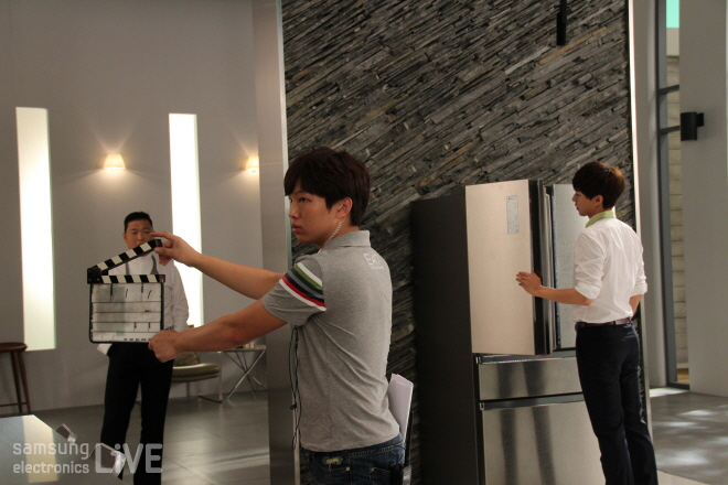 이승기와 싸이 광고 촬영 현장 모습