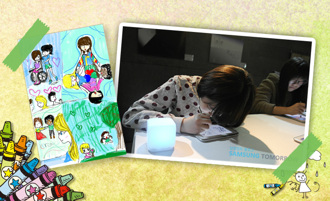 갤럭시노트10.1 어린이 그림대회에 참가한 권지연학생