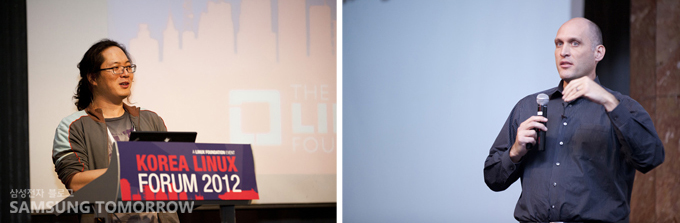 허태준과 그렉허트만이 연설하는 모습