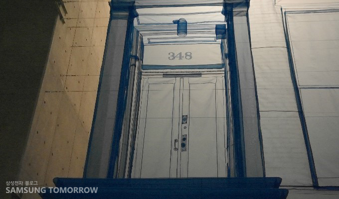 천으로 만든 집에 새겨진 348