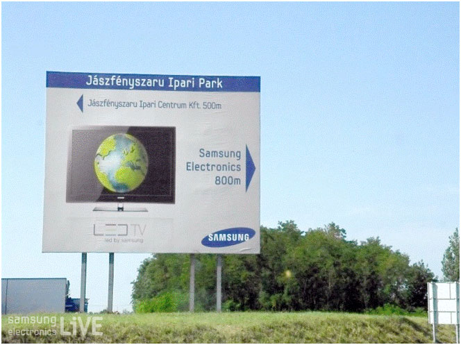 삼성전자를 가르키는 표지판