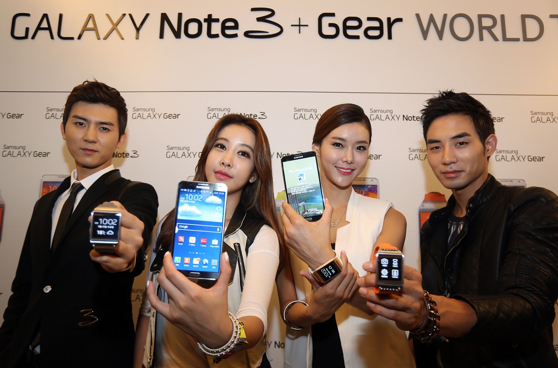 갤럭시 노트 3 미디어데이 행사 장면입니다.