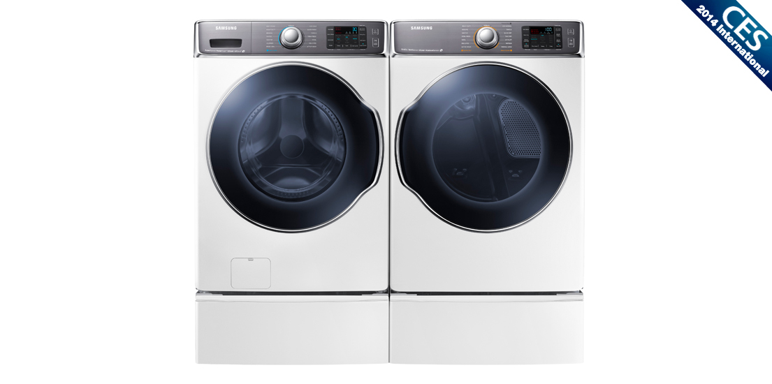 삼성전자가 CES 2014에서 선보일 드럼·전자동 세탁기입니다.