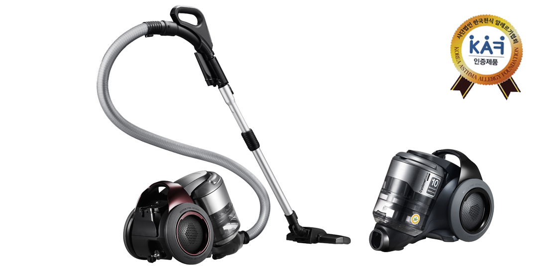 KAF로부터 성능을 인증받은 모션싱크 청소기 제품 이미지입니다.