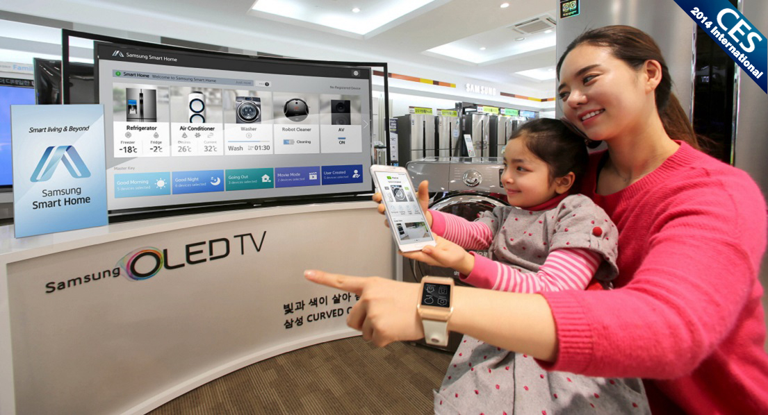 1월 7일(현지시간) 미국 라스베가스에서 열리는 세계 최대 가전 전시회 CES 2014 에서 삼성전자가 선보일 삼성 스마트홈 서비스 이미지입니다.