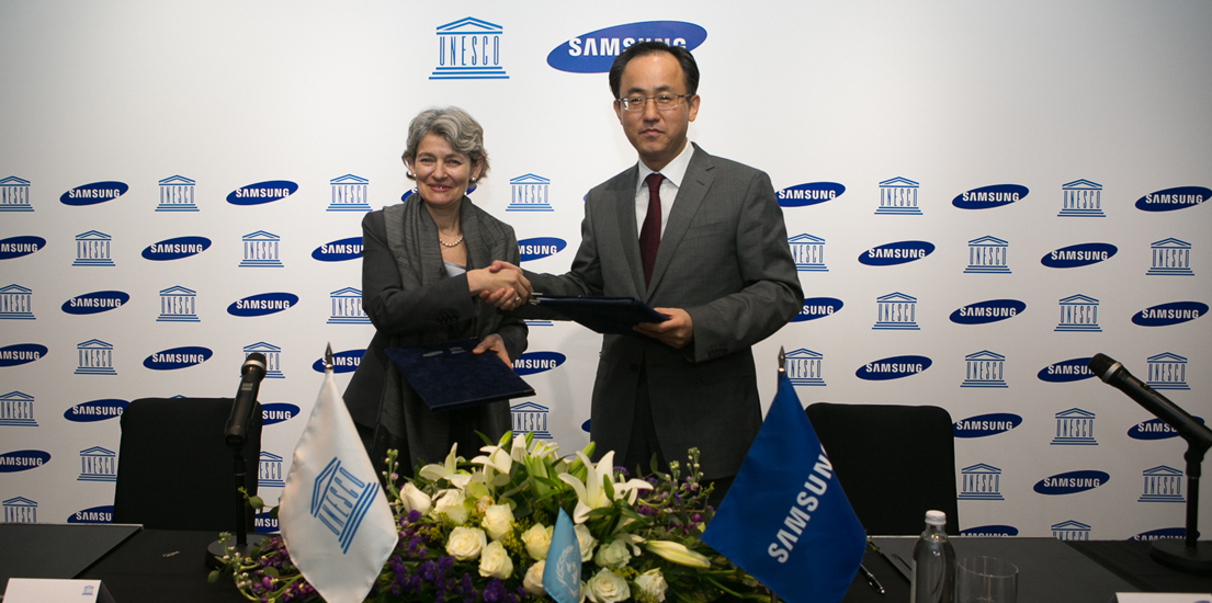 삼성전자-유네스코 사회공헌 파트너십 체결