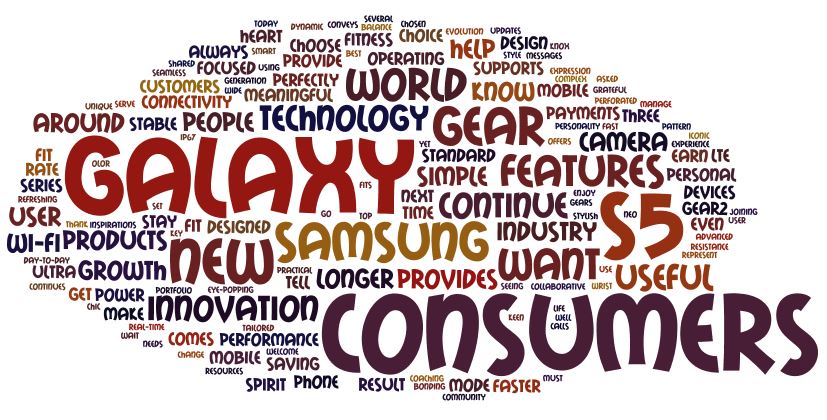 '삼성 언팩 2014' 기조연설 스크립트로 만든 워드 클라우드