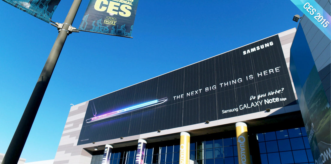 [CES 2015] 삼성전자, 대형 옥외광고로 손님 맞이 나서