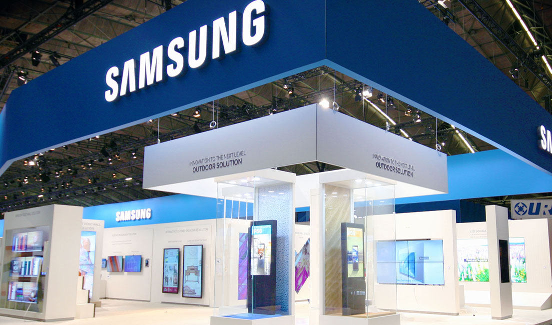 ISE 내 삼성전자 전시부스 전경입니다.