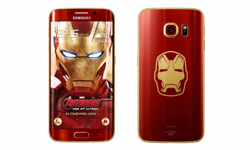 레드와 골드 컬러의 조화가 인상적인 갤럭시 S6 엣지 아이언맨 에디션
