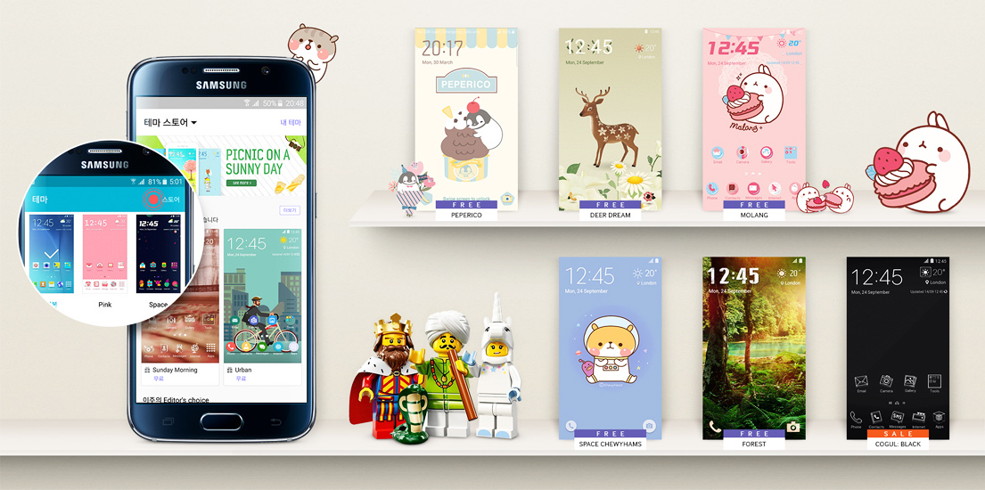 갤럭시 S6 테마 서비스 화면입니다.