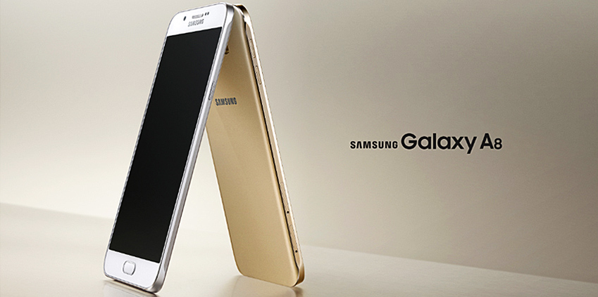 갤럭시 A8 화이트모델과 골드모델