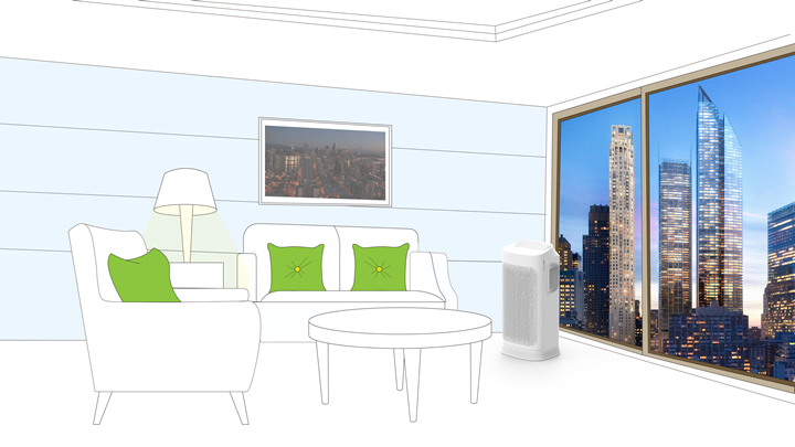 공기청정기 거실 배치 이미지