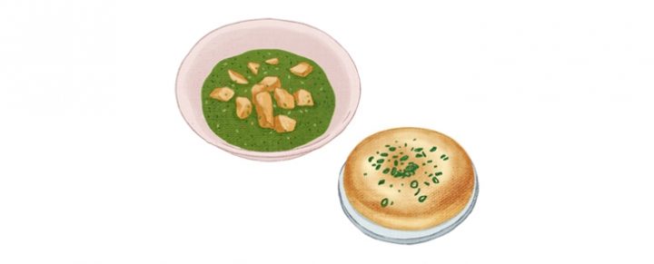 돼지고기 스튜와 감자 플랫브레드