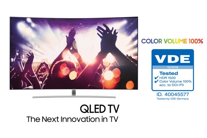 COLOR VOLUME 100% VDE 12/2016 Tested HDR 1500 Color Volume 100% acc. to DCI-P3 ID.40045577 Tested by VDE Germany QLED TV The Next Innovation in TV