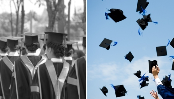 옛날과 오늘날 졸업식 사진