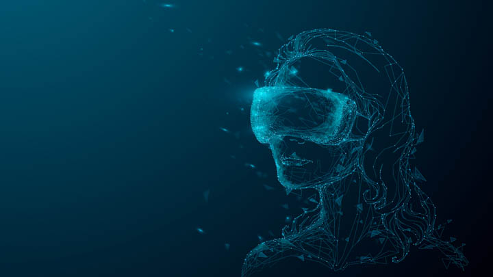 가상현실을 즐기는 여인