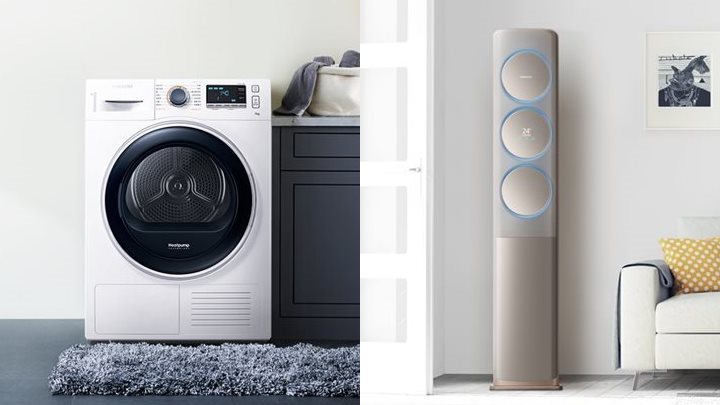 축축한 여름 삼성 에어컨과 건조기로 뽀송하게