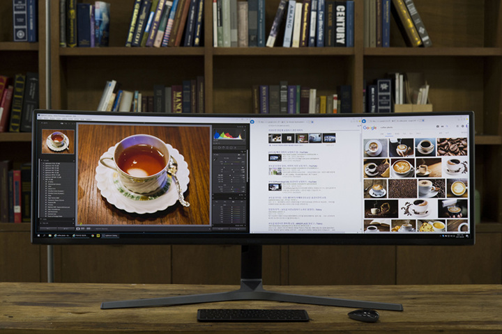 와이드 모니터 CHG90의 사용 사진