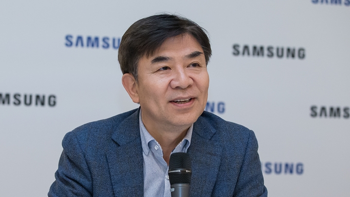 ▲ IFA 2018 개막에 앞서 열린 삼성전자 국내 기자 간담회에서 삼성전자 CE부문장 김현석 대표이사가 발언하고 있다.