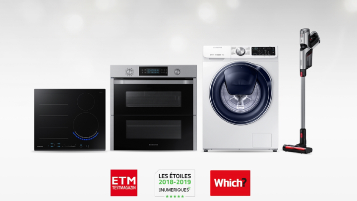 삼성전자 생활가전 제품이 유럽의 주요 소비자 매거진으로부터 잇따라 최고 제품으로 평가 받았다. 수상받은 제품은 ‘파워건’ 무선 청소기(VS8000N), 전기레인지 인덕션(NZ6000K), 빌트인 오븐(NV7000N)과 ‘퀵드라이브’ 세탁기(WW90M645OPW)