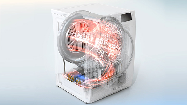 [히트펌프 방식 건조기 내부 구조]