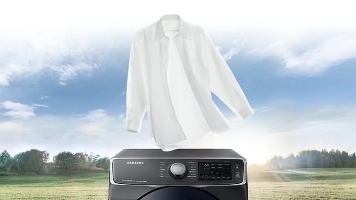 건조기 패널에서 열교환기 청소 알림을 확인