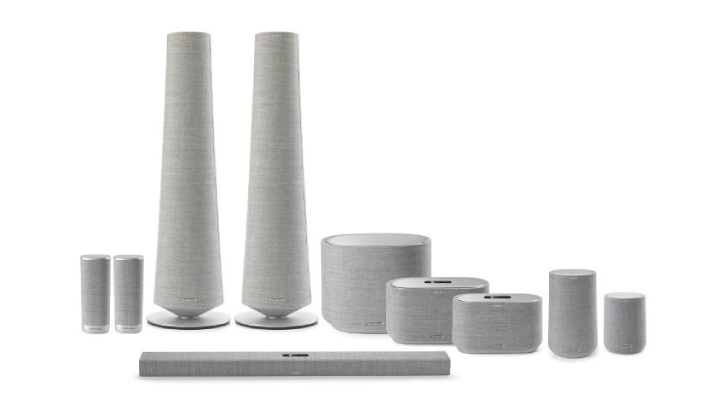 하만카돈 ‘사이테이션(CITATION)’ 홈 오디오 제품 8개 모델. 좌측부터 ‘사이테이션 서라운드(CITATION SURROUND)’, ‘사이테이션 타워(CITATION TOWER)’, ‘사이테이션 서브(CITATION SUB)’, ‘사이테이션 500(CITATION 500)’, ‘사이테이션 300(CITATION 300)’, ‘사이테이션 100(CITATION 100)’, ‘사이테이션 원(CITATION ONE)’, ‘사이테이션 바(CITATION BAR)’