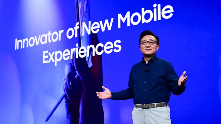 10월 29일(현지시간) 미국 캘리포니아주 새너제이 컨벤션 센터에서 진행된 '삼성 개발자 콘퍼런스 2019'에서 삼성전자 IM부문장 고동진 사장이 기조 연설을 하고 있다.