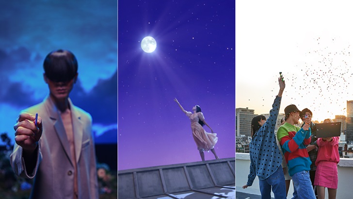 갤럭시 북 온라인 체험존 ‘세 개의 세상이 열리다’에 올라온 세 편의 뮤직비디오