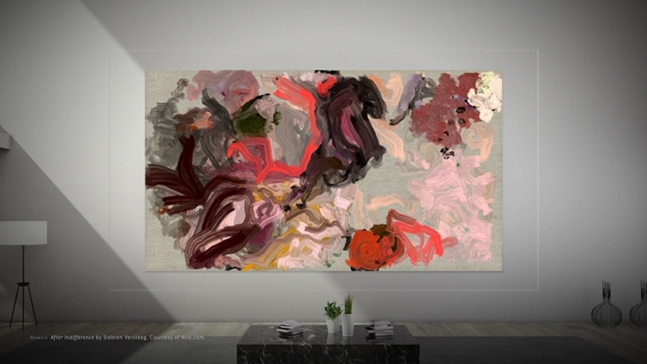 마이크로 LED 기반 디스플레이 더 월에 '매직 스크린' 기능을 활용해 디지털 아트 콘텐츠를 띄운 사진